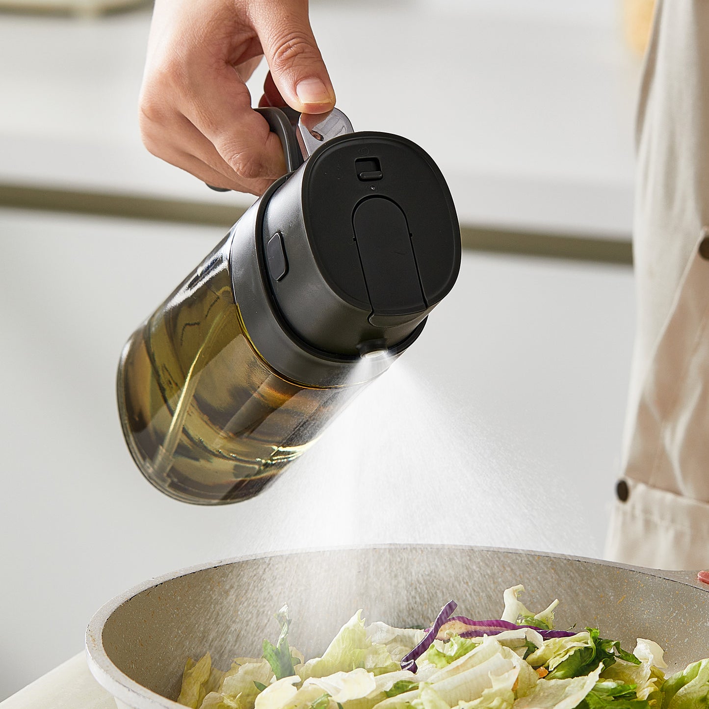 Oil Sprayer bottle - 2 σε 1  ψεκασμός και ελεγχόμενη ροή.