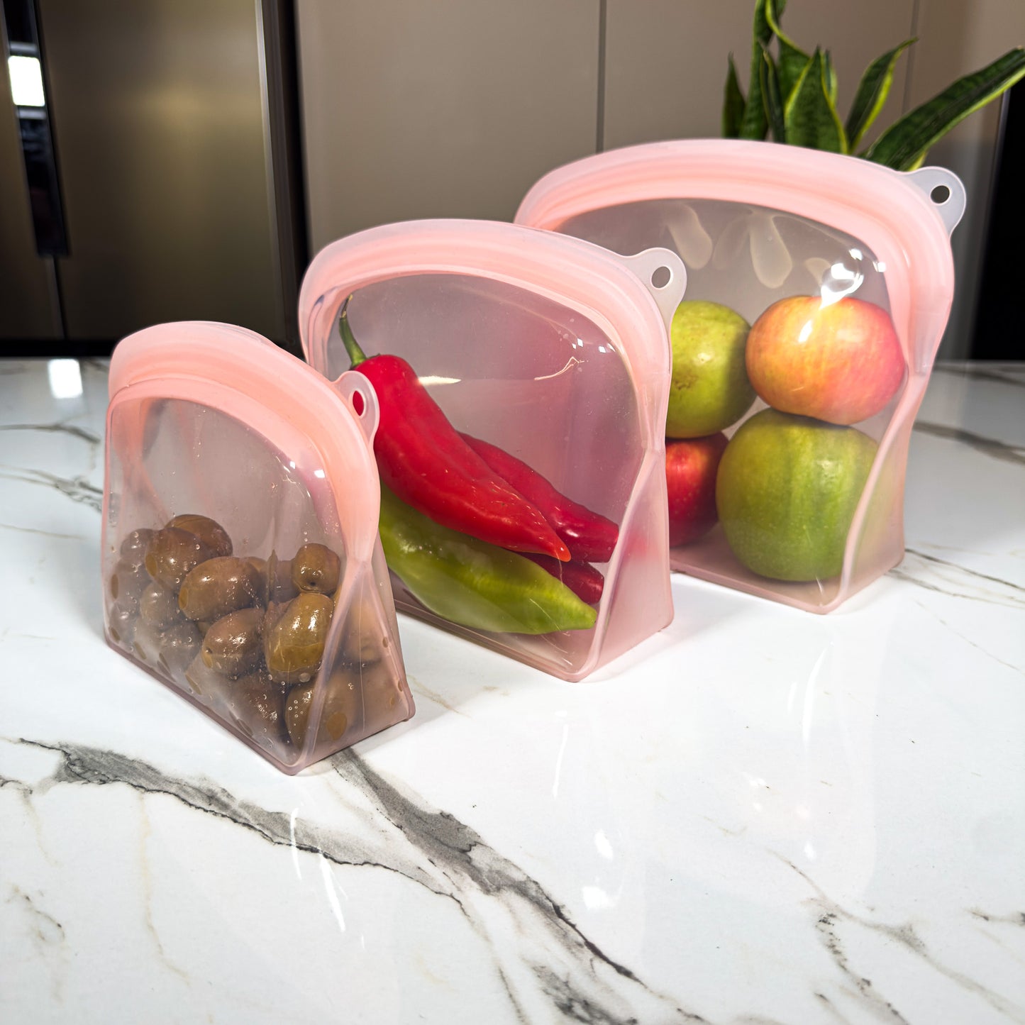 Silicone Storage Bags - Σετ 3 Σακουλες Σιλικονης Πολλαπλων Χρησεων
